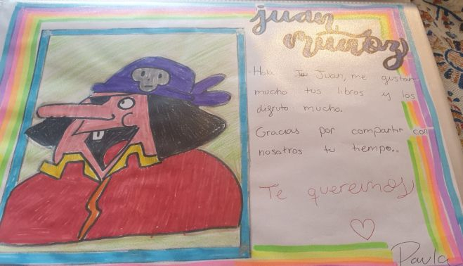 Uno de los muchos dibujos que le envían sus jóvenes lectores.