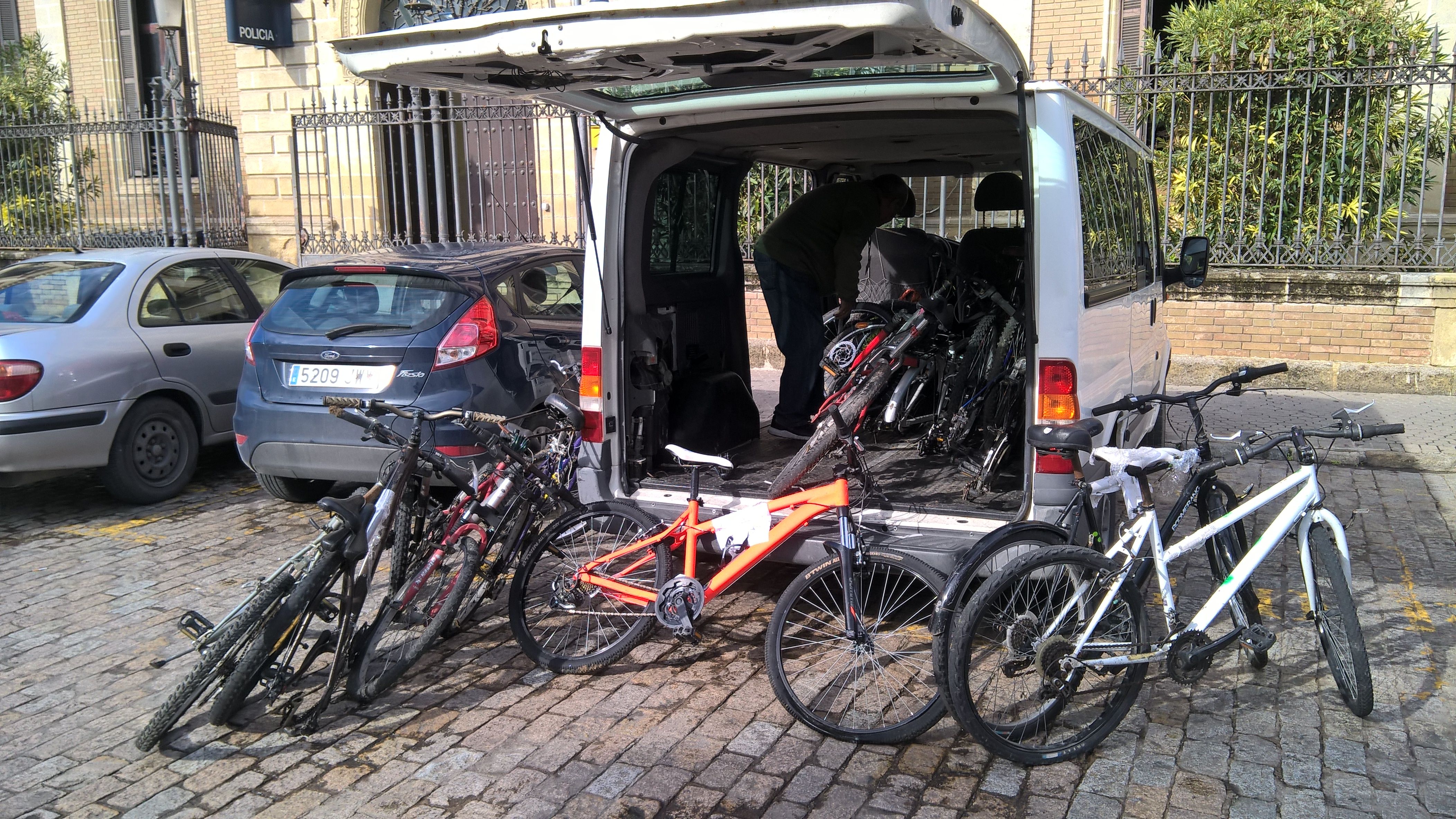 Bicicletas incautadas por la Policía Nacional de Jerez y próximamente serán donadas. FOTO: POLICÍA NACIONAL. 