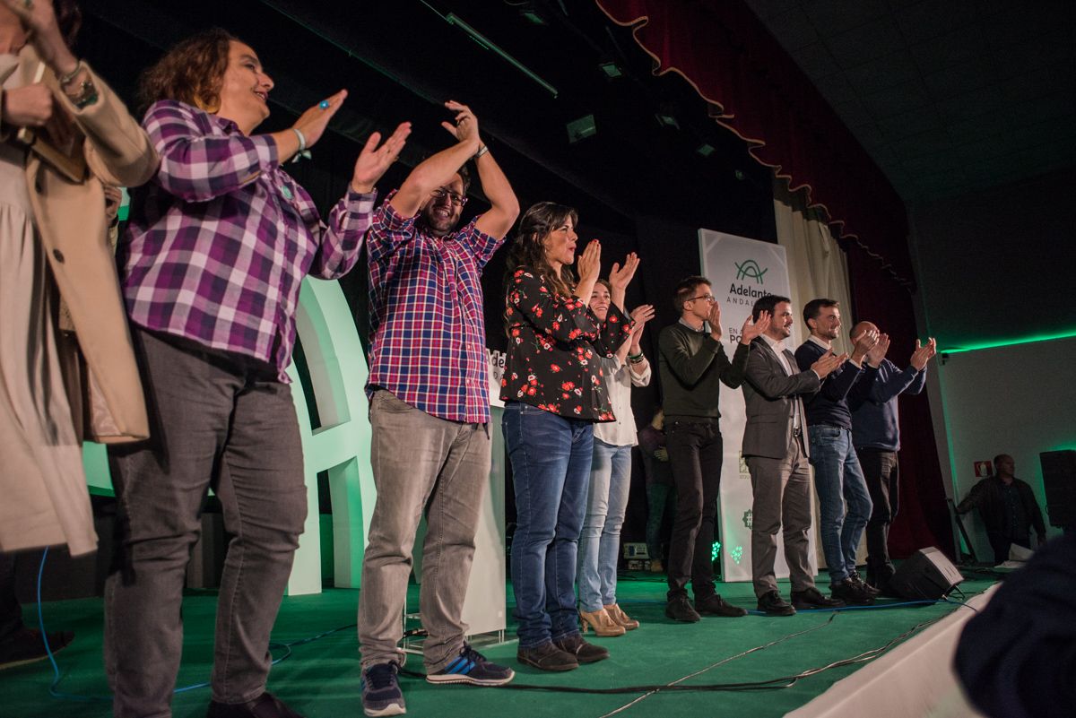 Miembros de Adelante Andalucía, en un acto en Jerez en noviembre de 2018. FOTO: MANU GARCÍA