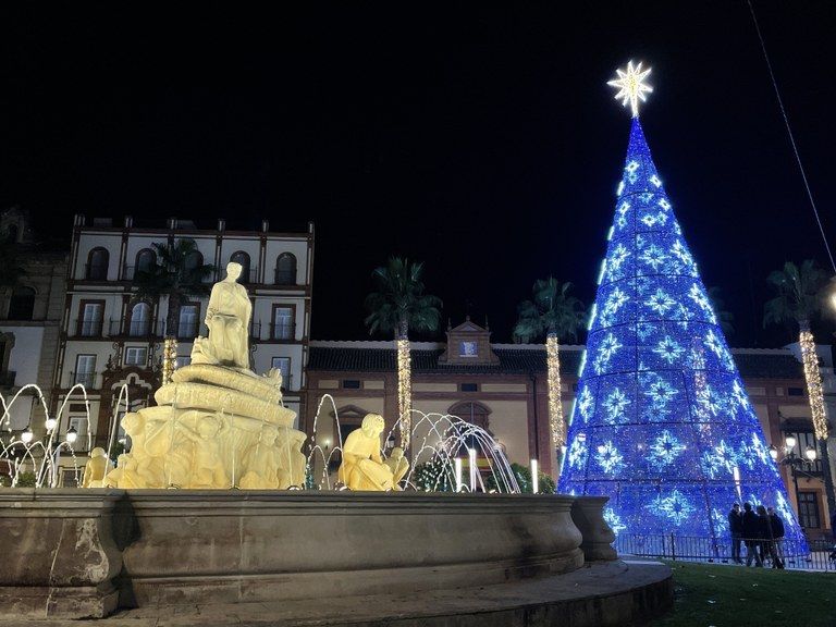 La iluminación en Sevilla en uno de los años anteriores.
