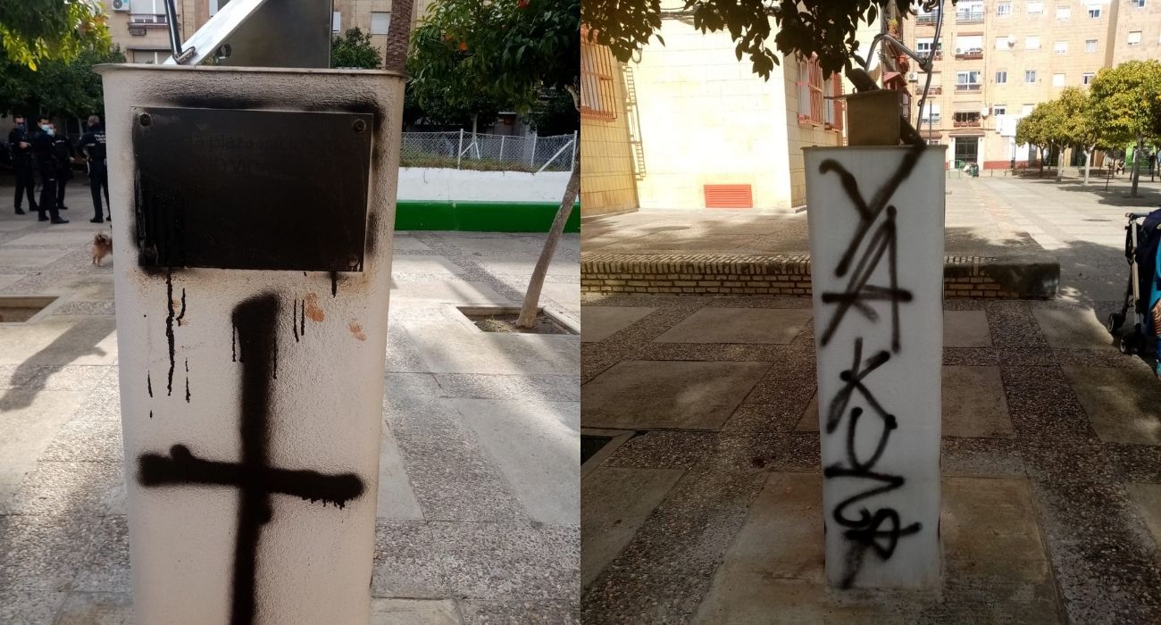 Imagen de cómo ha quedado el monolito que se inauguró ayer en La Granja en memoria de 'El Cala'.