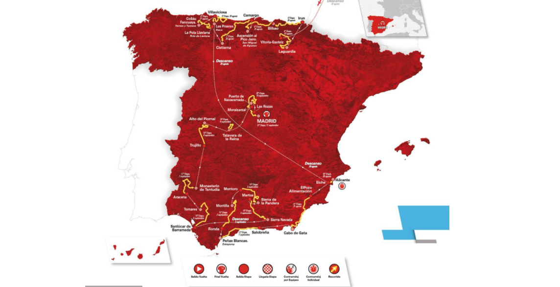 El recorrido de la Vuelta a España 2022.