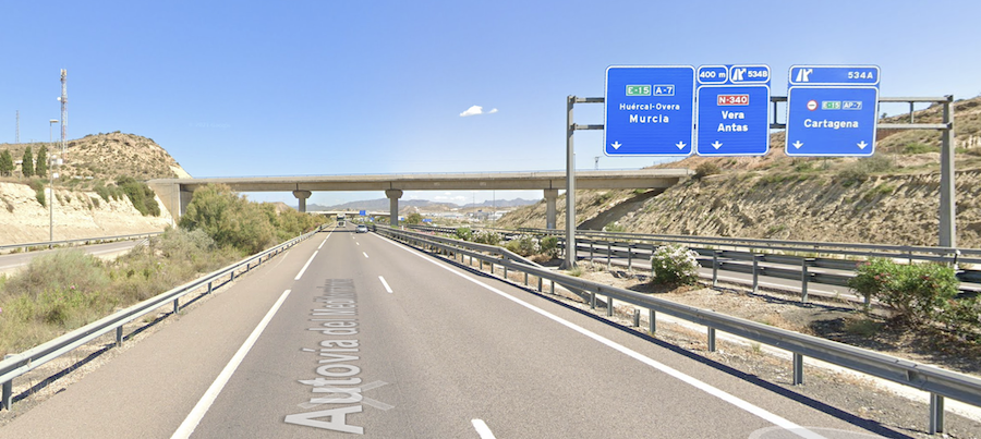 La Autovía del Mediterráneo, en Almería, por donde circuló el conductor kamikaze.