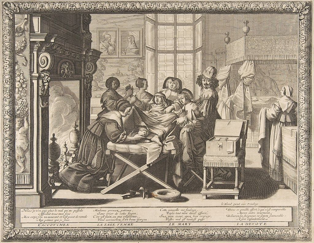 'Childbirth', de Abraham Bosse (1633).