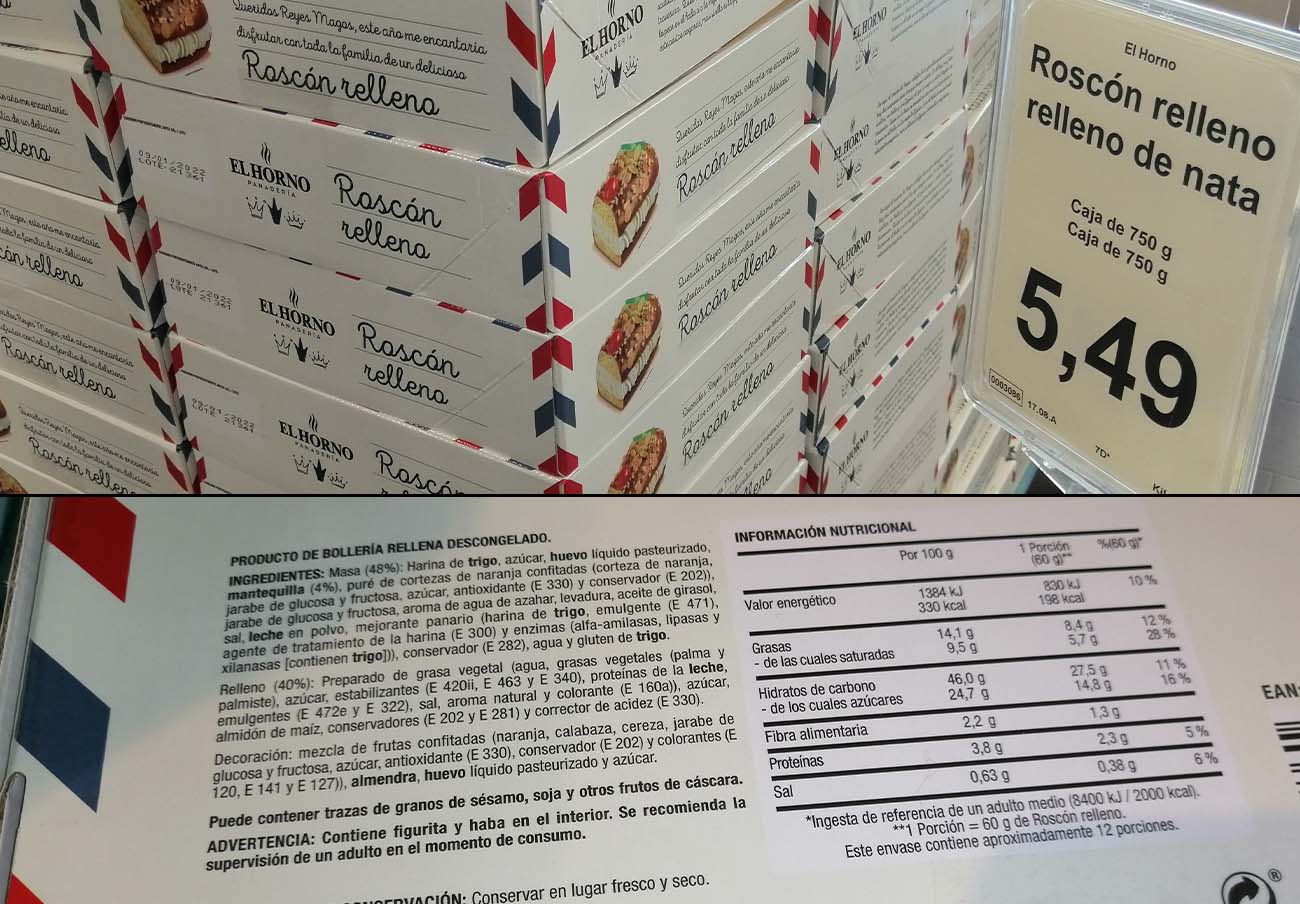 Roscón vendido en Aldi.