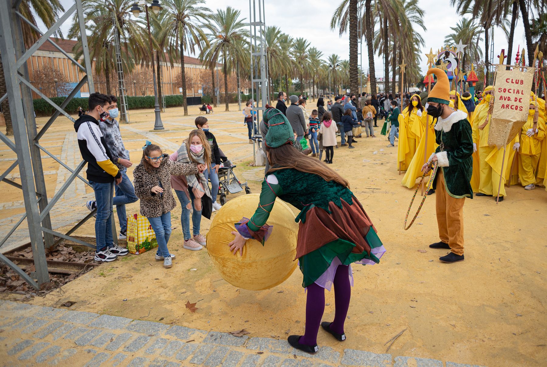 La cabalgata de Reyes de Jerez pasando el pasado enero por la zona adaptada en el González Hontoria.
