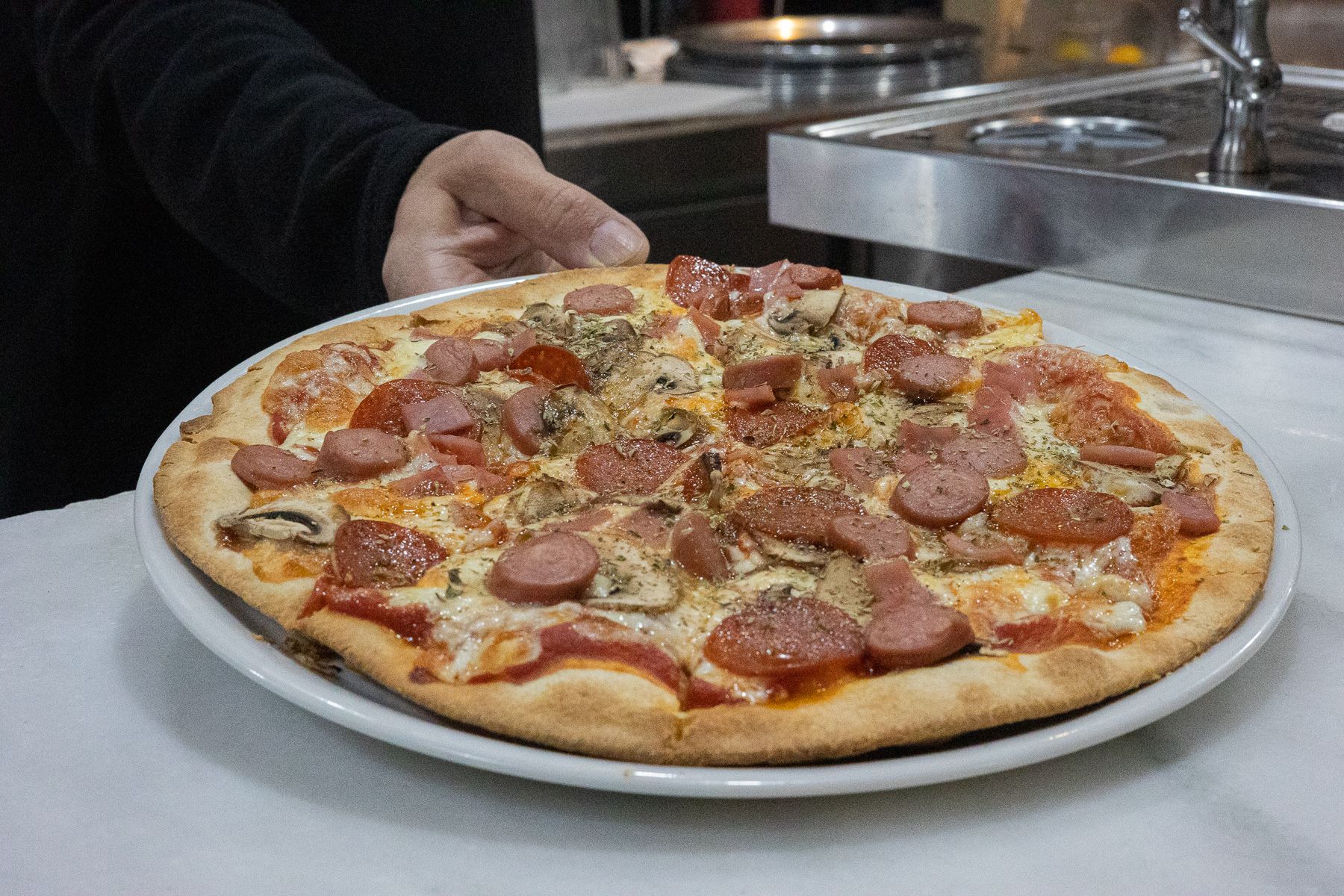 Una de las pizzas del restaurante Piamonte en Jerez.