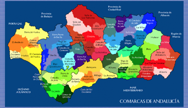 Propuesta de comarcalización de Andalucía.