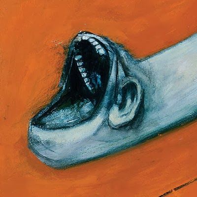 Detalle de 'Tres estudios para figuras en la base de una crucifixión', de Francis Bacon (1944)