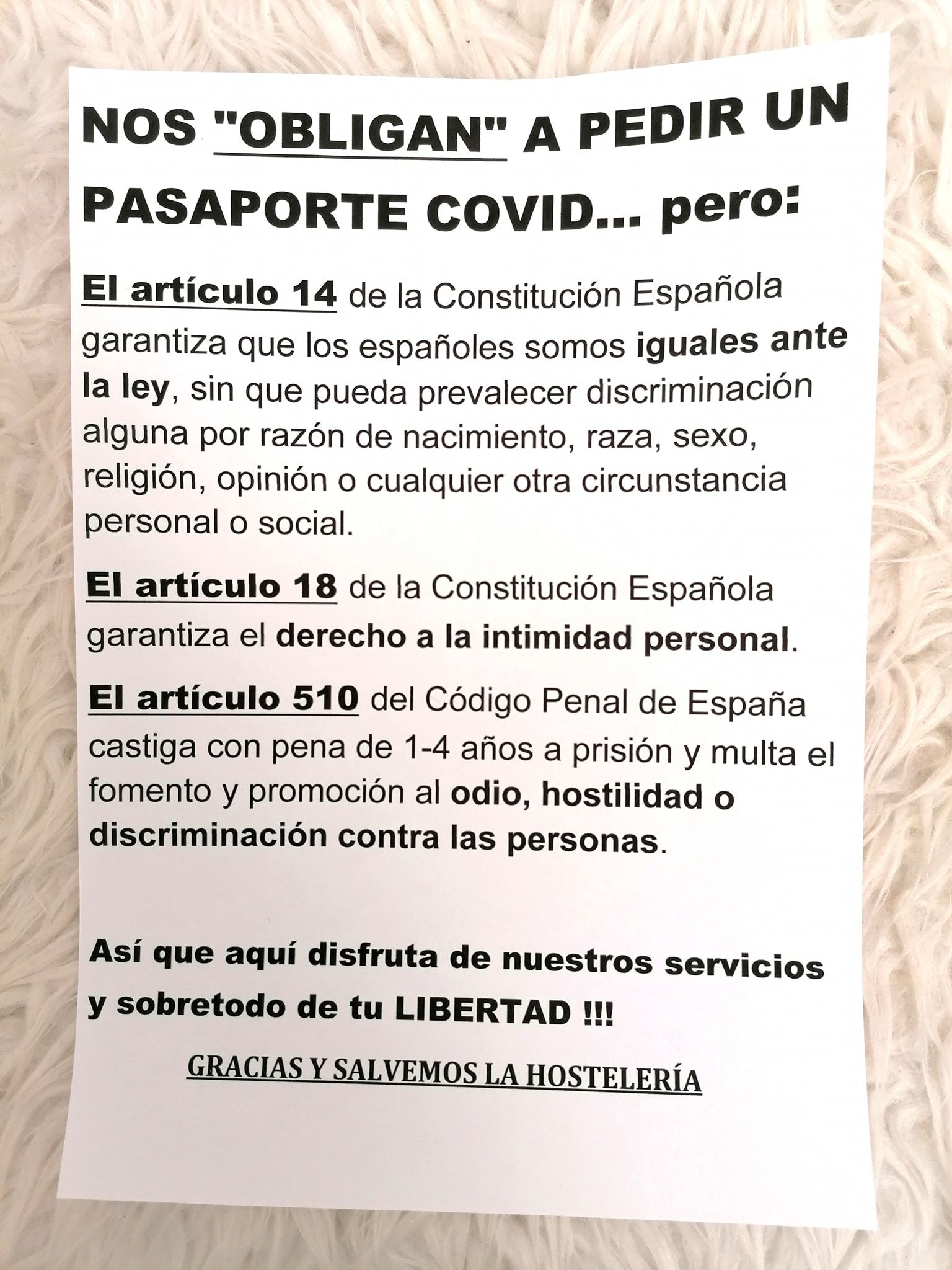 Cartel del establecimiento El Pasaje.