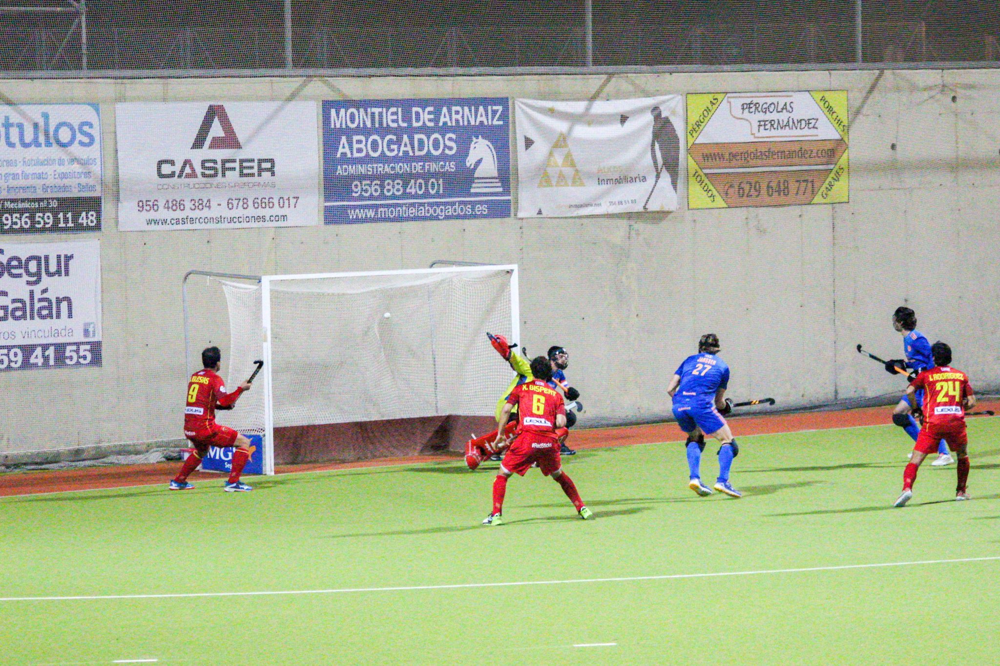 El gol de España en el partido de hockey contra Países Bajos. FOTO: Cedida por el CH San Fernando