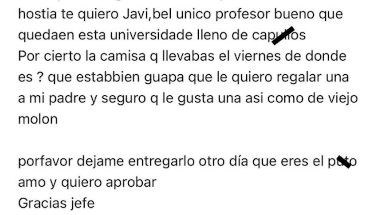 Fragmento del correo enviado por Sergio Martos. 'INSTAGRAM'
