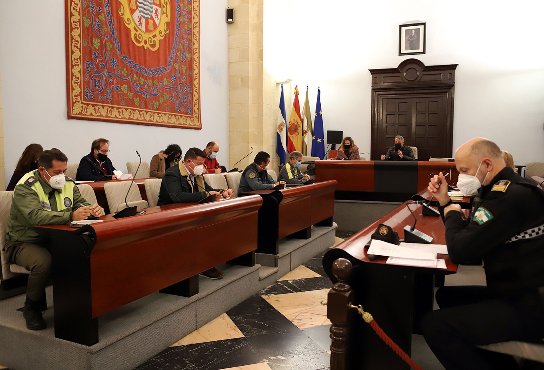 Reunión de la Mesa de Protección y Bienestar Animal, celebrada en el Ayuntamiento de Jerez en días pasados.