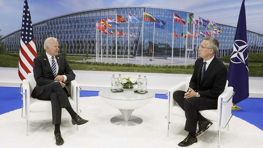 El secretario general de la OTAN con Joe Biden en la pasada cumbre de la OTAN