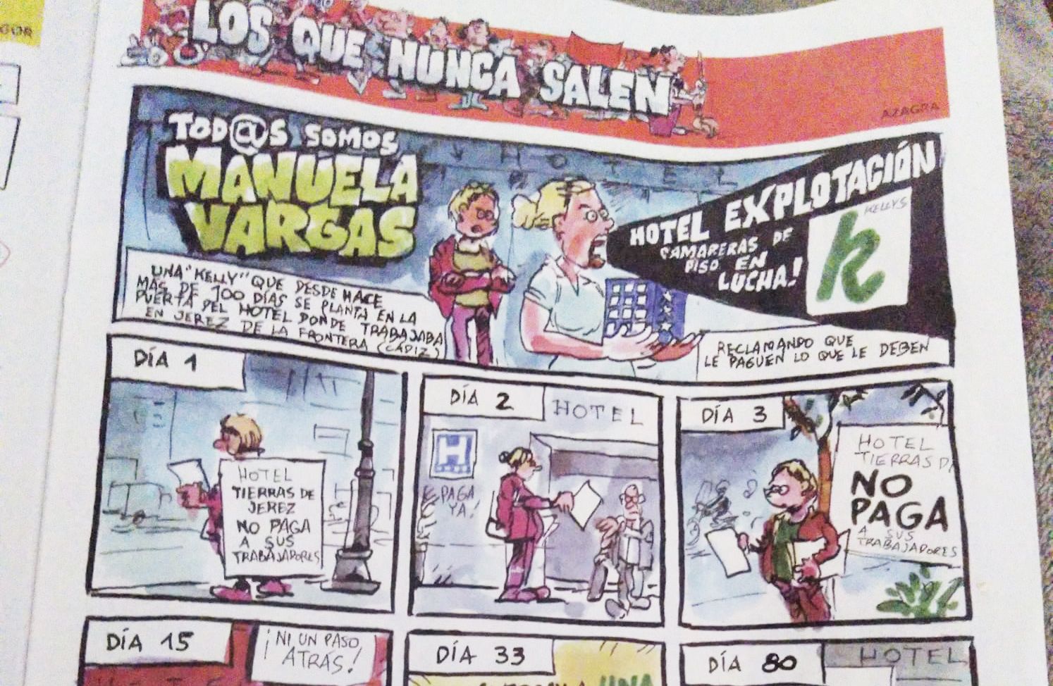 Publicación de Azagra y Revuelta en El Jueves sobre Manuela Vargas. 