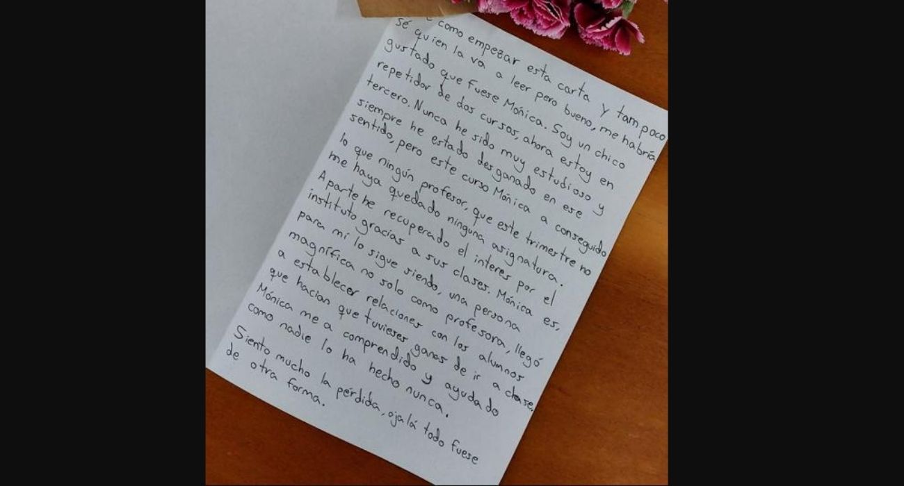 La emotiva carta de un alumno nada estudioso a su profesora fallecida.