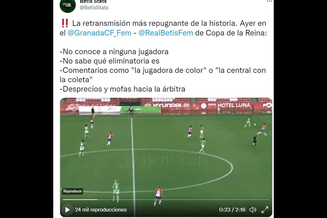 Comentarios machistas en el Granada-Betis de la Copa de la Reina