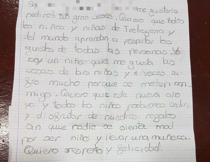 Carta del pequeño de Trebujena. FOTO: JORGE RODRÍGUEZ.
