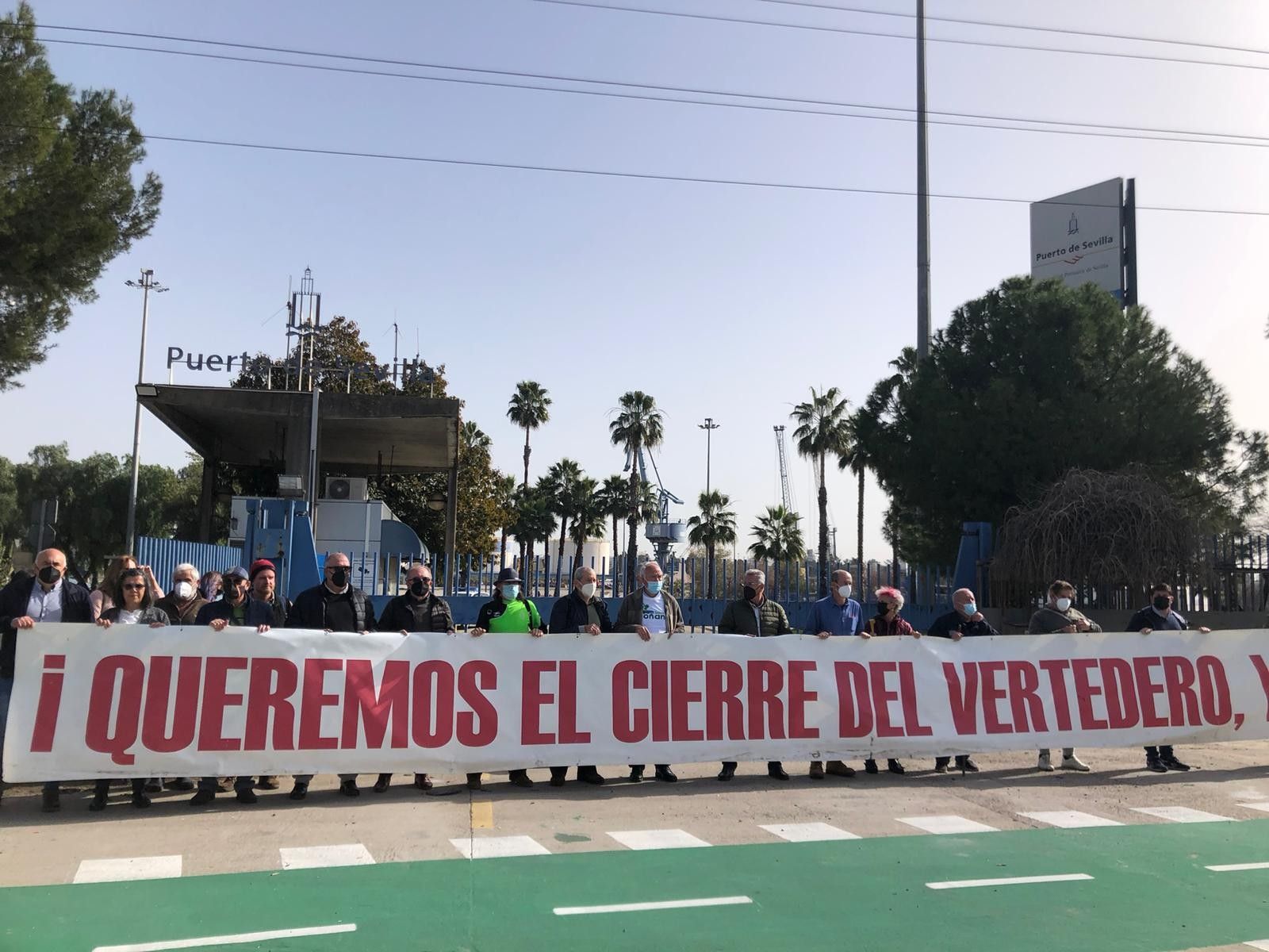 La concentración de este lunes en el Puerto de Sevilla