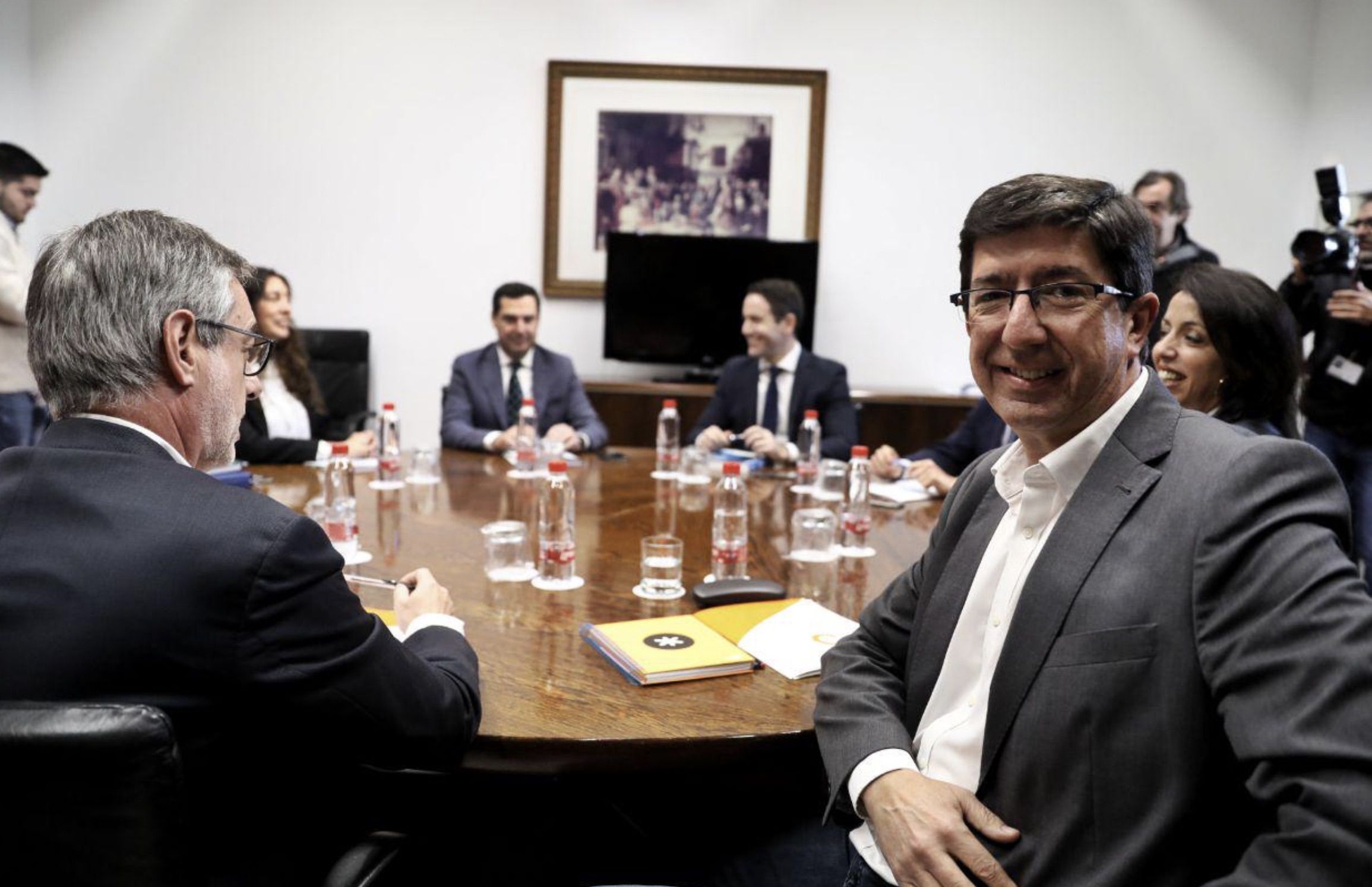 La cúpula del PP y Ciudadanos en Andalucía. FOTO: Cs Andalucía