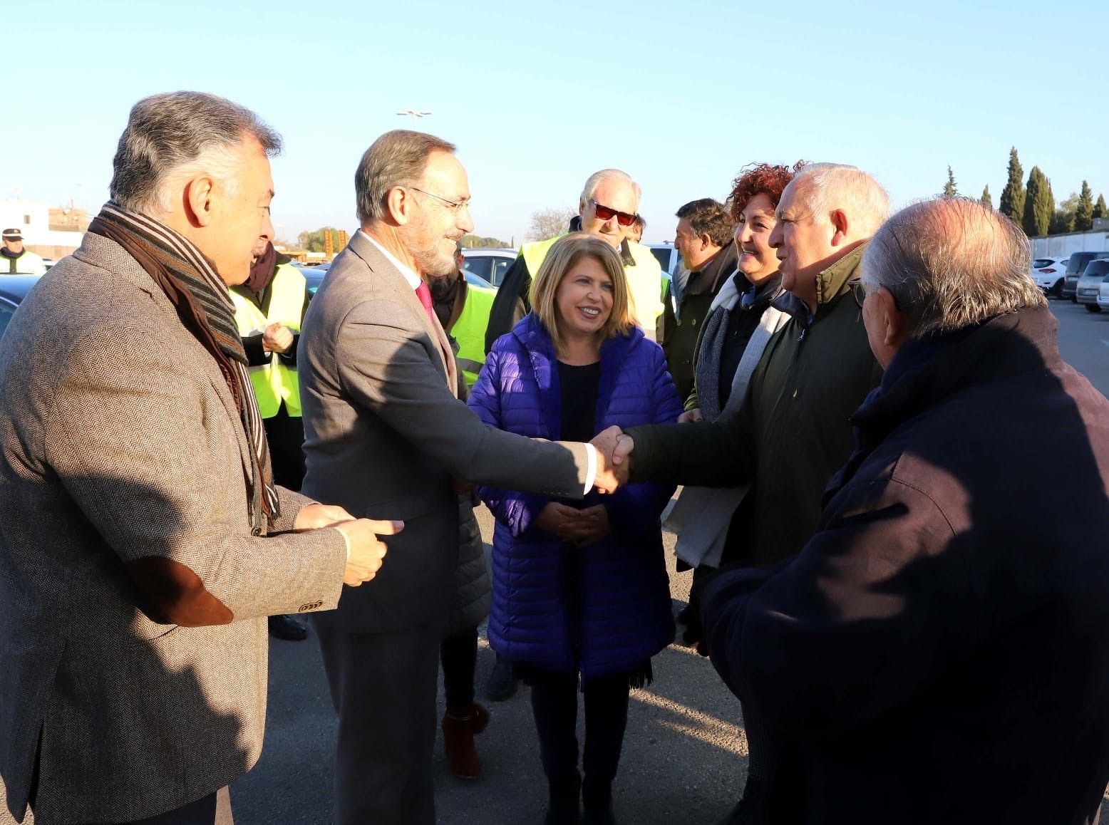 Un momento del acto de arranque de las obras en la A-2003; corría el año 2009.