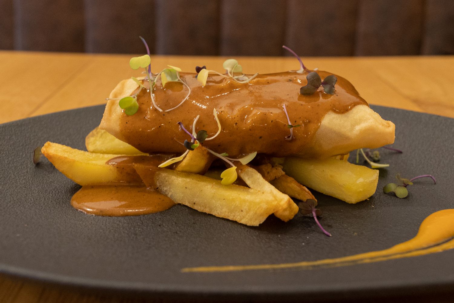 Crujiente de carne al toro.