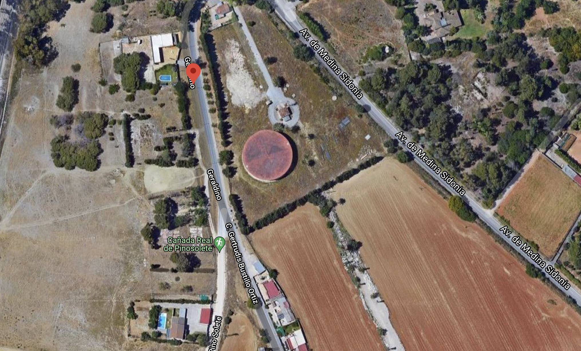 Zona de Geraldino, Cartuja y Pago Solete, que contará con Plan Parcial de Suelo Urbanizable Sectorizado para desarrollar esta zona de Jerez, en una imagen de Google Maps.