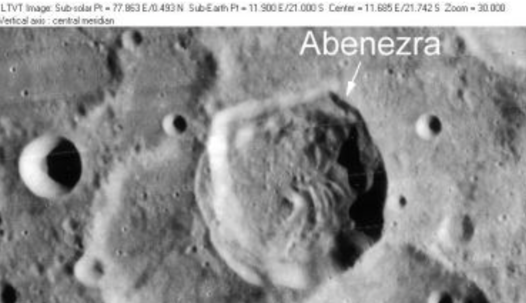 Captura de los cráteres lunares con nombres andalusíes. Romandalusí
