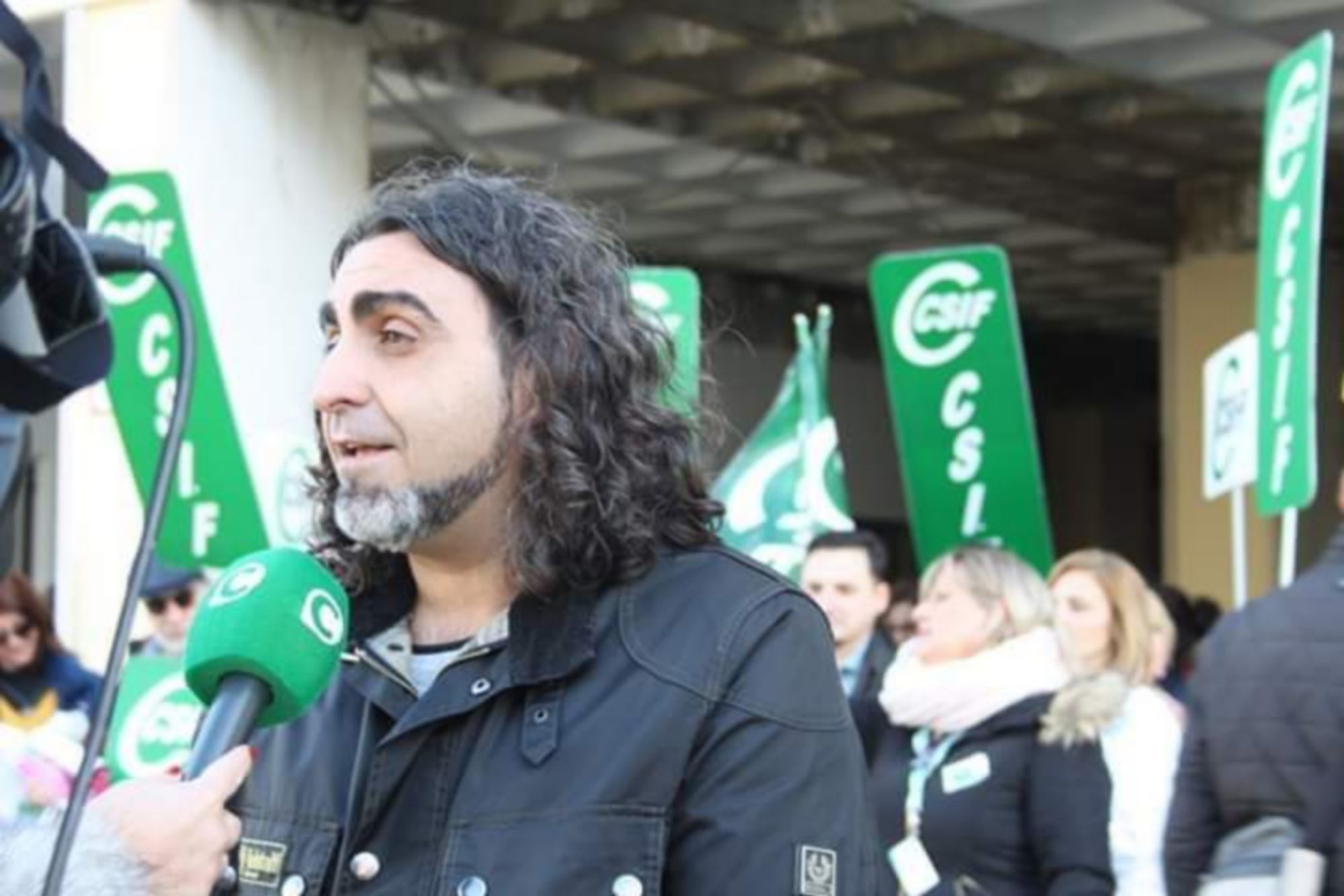 Alberto Puyana, en una concentración de CSIF.