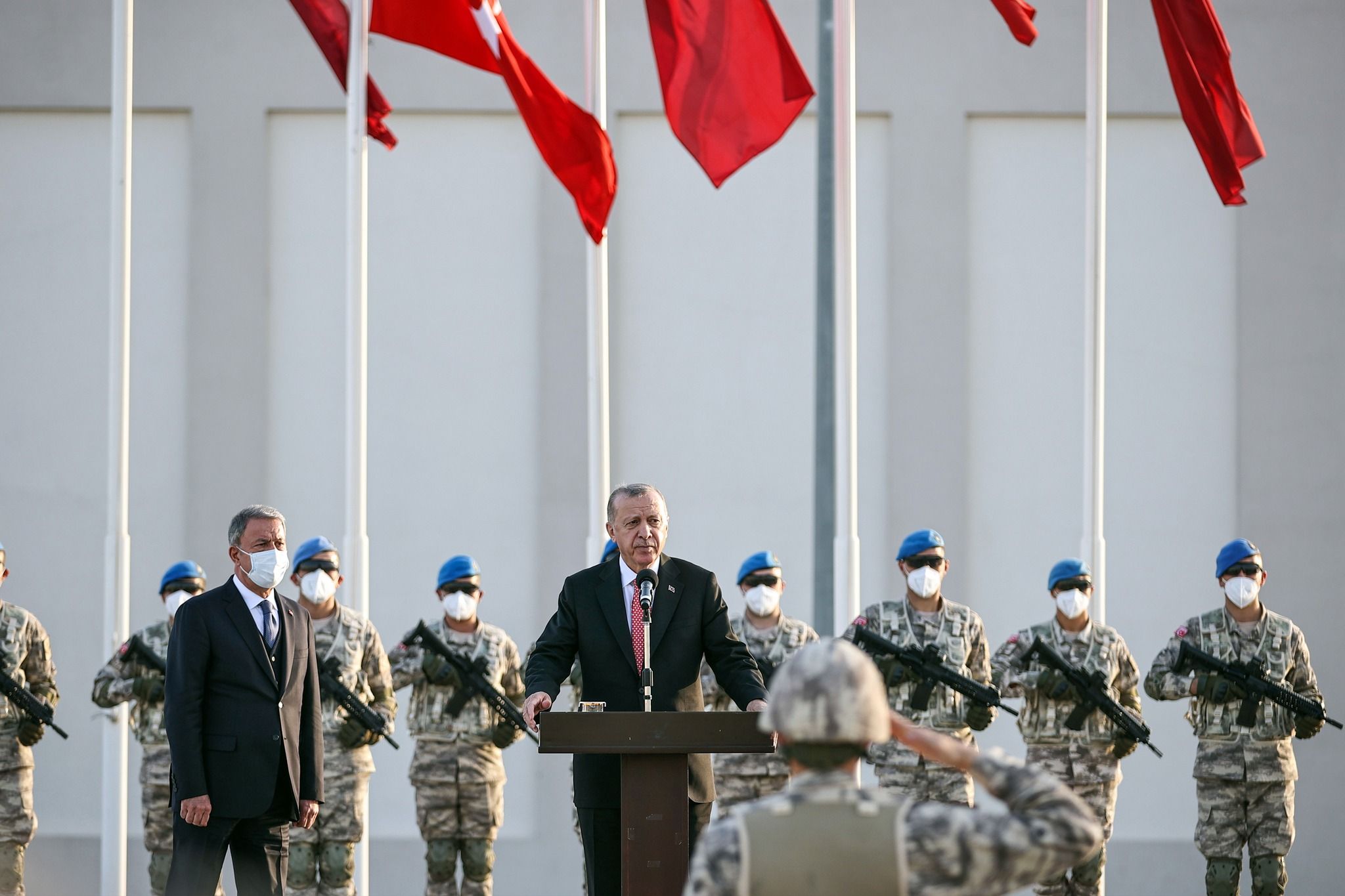 Erdogan, presidente islamista de Turquía, durante una comparecencia