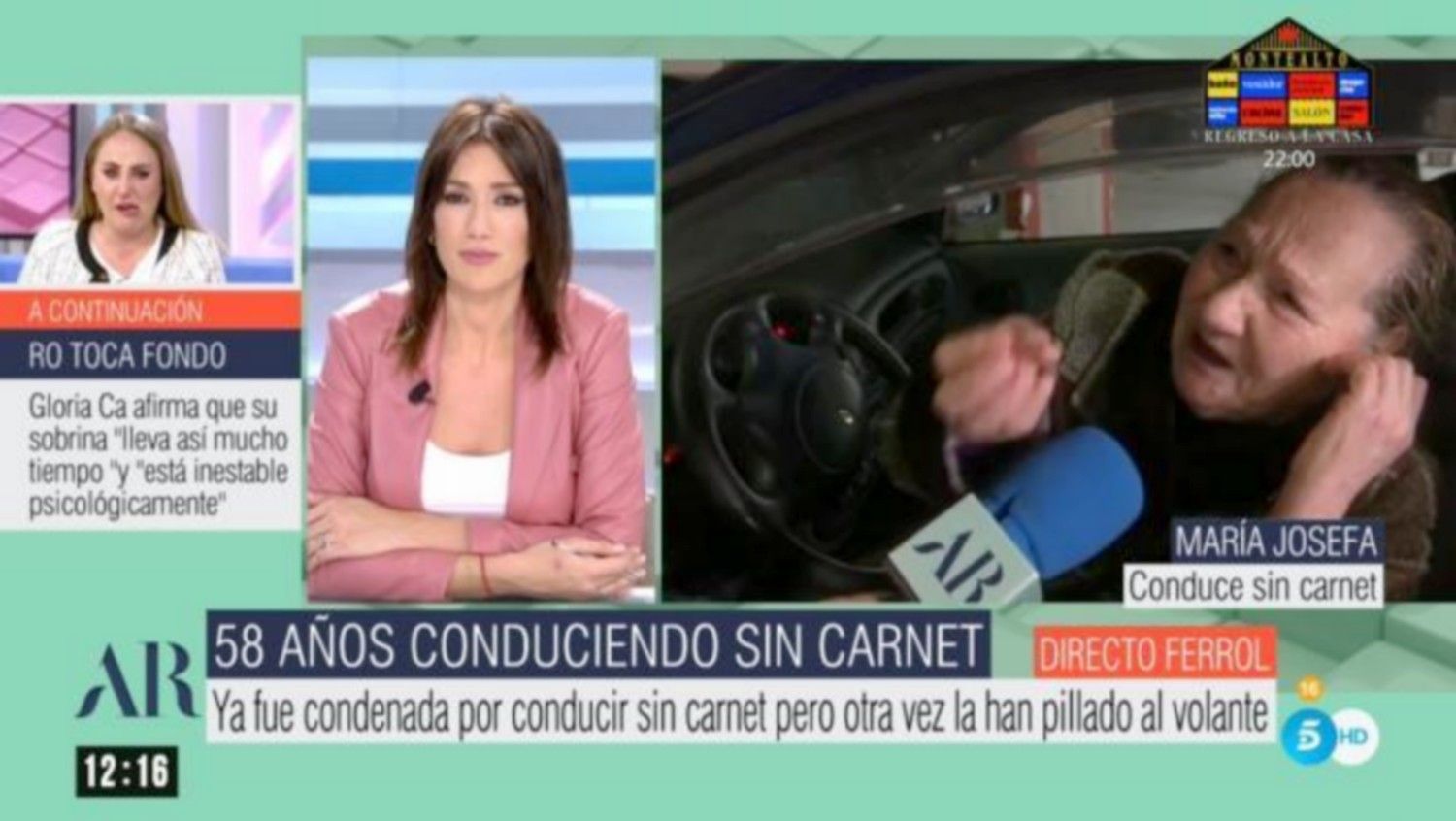 El programa de Ana Rosa en Telecinco entrevista a una mujer que lleva 58 años conduciendo sin carnet