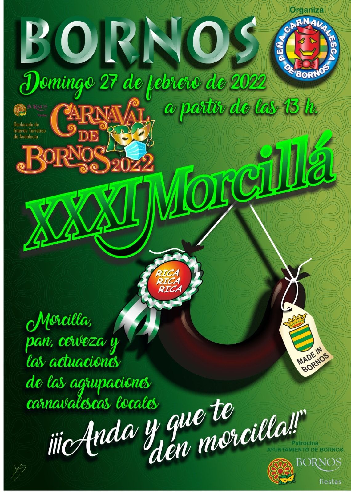 Cartel de la Morcillá en Bornos.