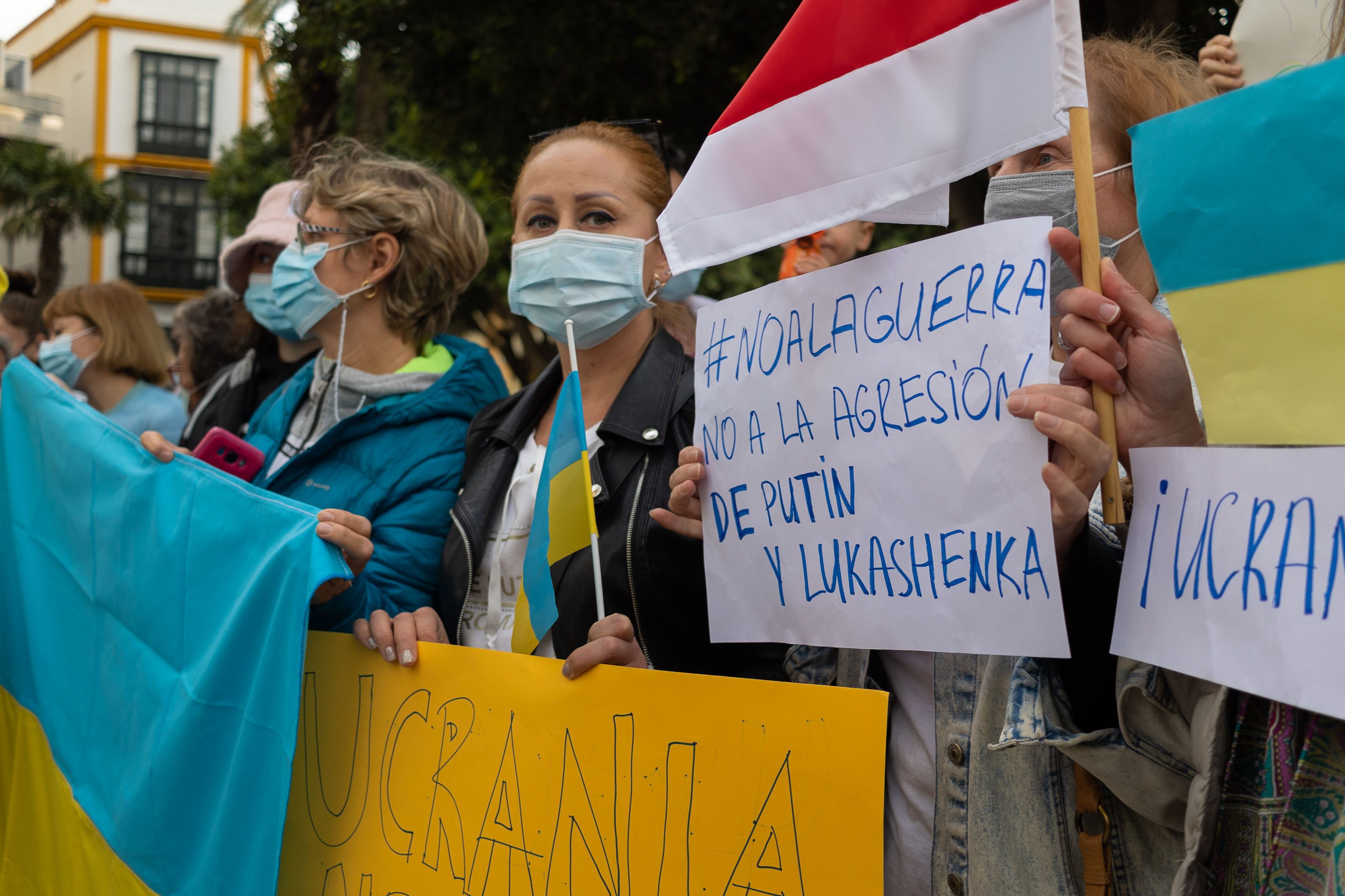Jerez es una de las ciudades en las que ucranianos y españoles han protestado por la ofensiva de Putin