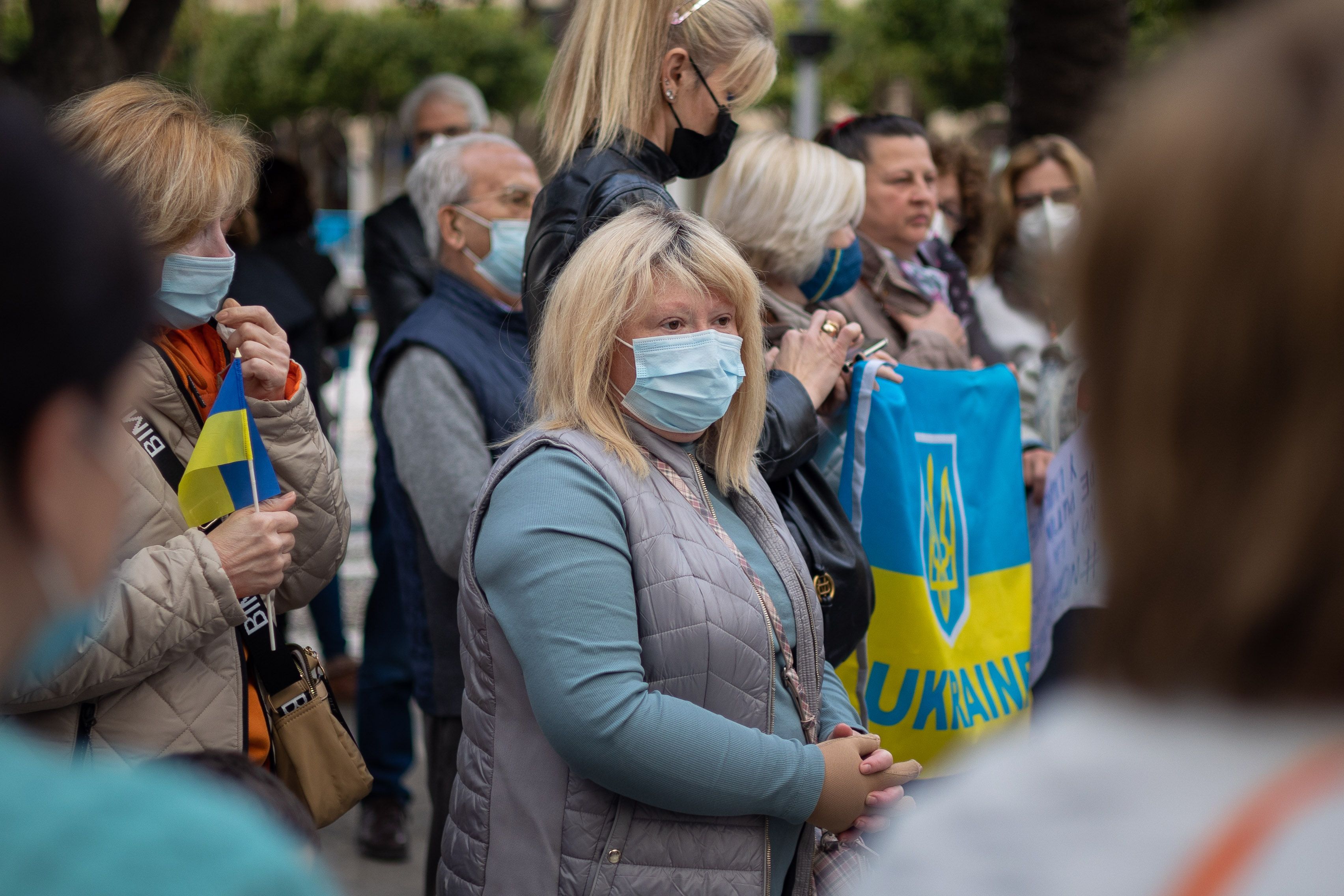 Mujeres de Ucrania concentradas en Jerez contra la guerra