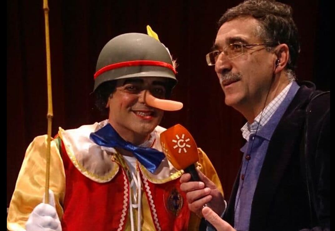 Modesto Barragán y Juan Manzorro en su última aparición juntos en el escenario del Falla.