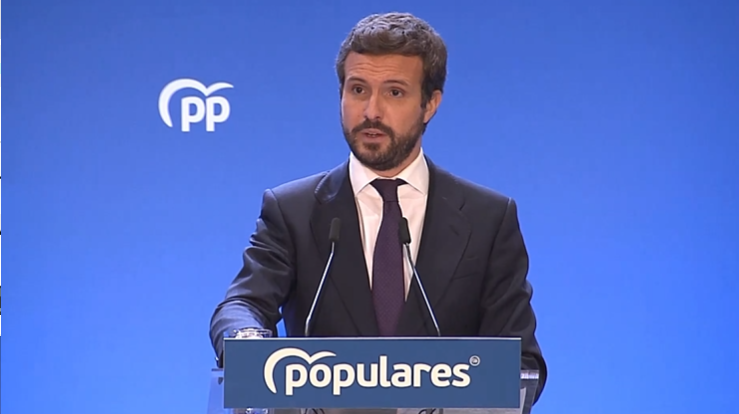 Pablo Casado en la Junta Directiva Nacional del Partido Popular. 