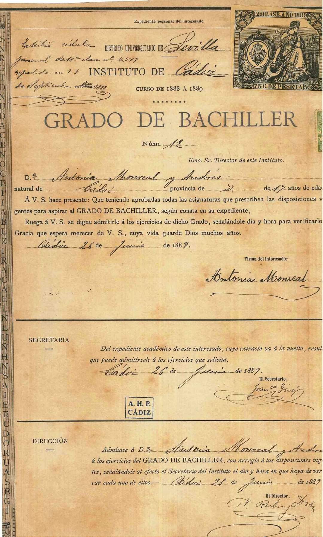 El grado de Bachiller, en el Archivo Histórico Provincial de Cádiz